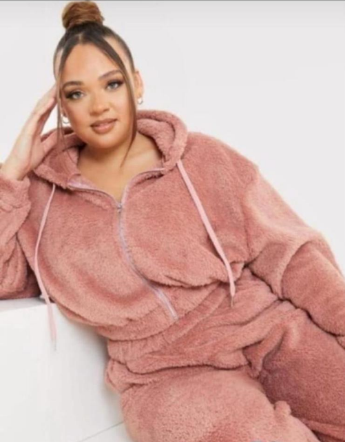 Fleecy cropped tracksuit