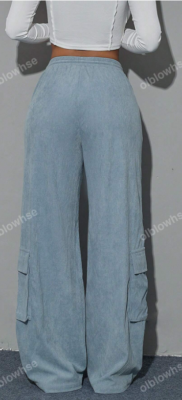 Corduroy  Cargo Wide Leg Pants