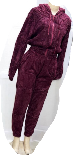 Fleecy cropped tracksuit