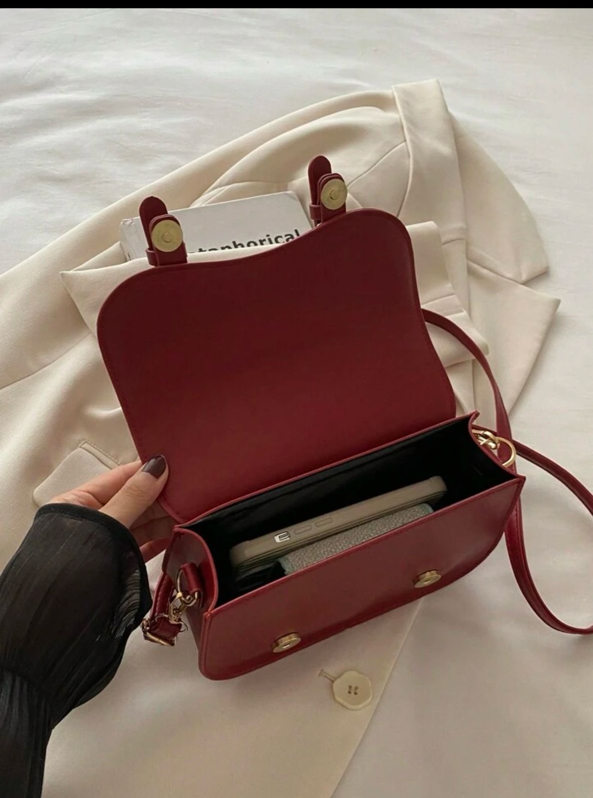 Maroon sling bag