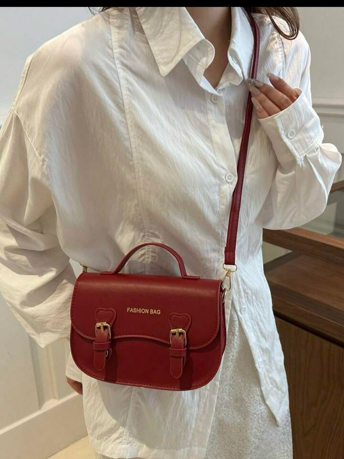 Maroon sling bag