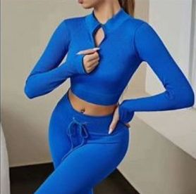Women’s Ribbed Zip-Up Workout Set