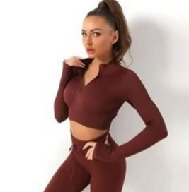Women’s Ribbed Zip-Up Workout Set